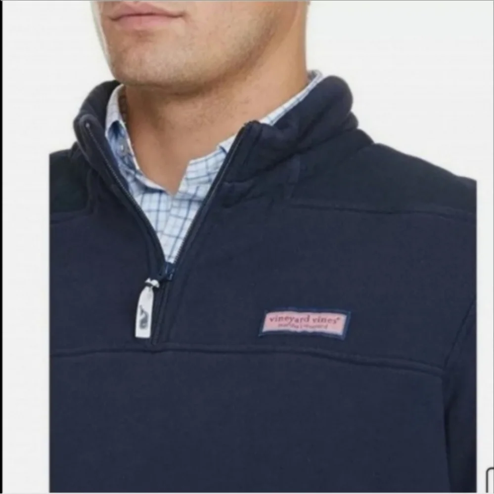 Vineyard Vines Custom 1/4 Zip Shep Shirt Pullover Men's Navy Blue Size Medium